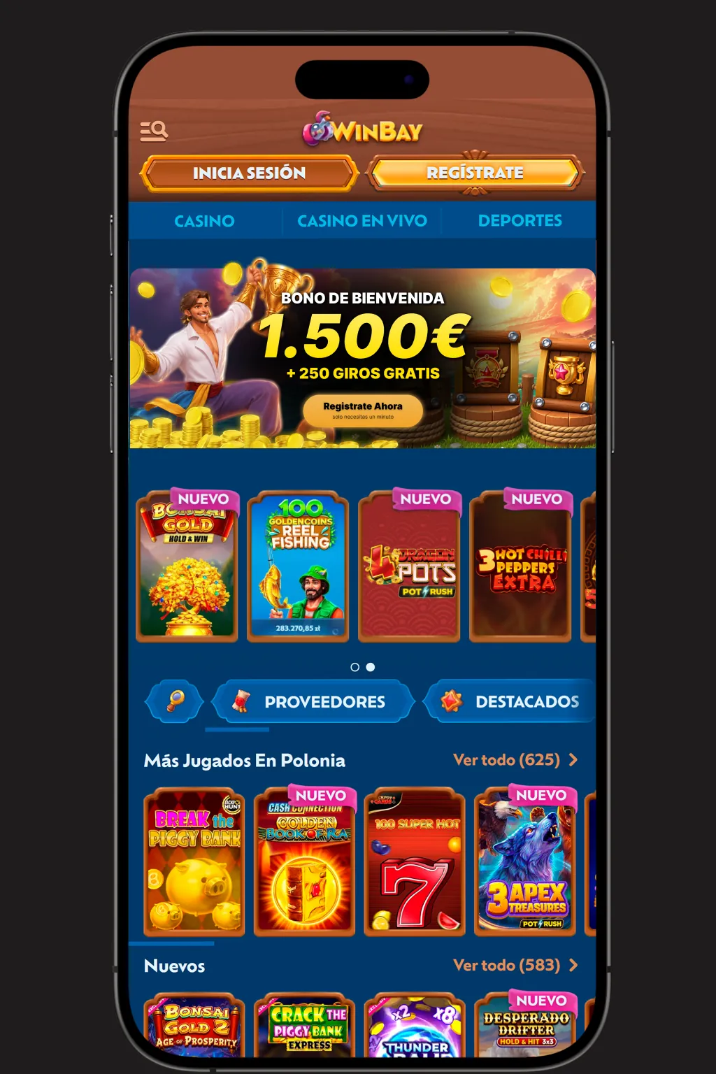 Inicio de sesión en Winbay-Jugar